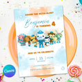 Octonauts Birthday Invitation | Watercolor Ocean Theme | Editable Canva Template | Instant Download