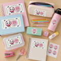 Panda School Name Labels | Complete Pack 5 Sizes | Kids Cute Supply Stickers | Editable Corjl Template | Instant Download