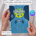 Pickleball Birthday Invitation Template Editable in Canva