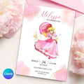 Princess Peach Birthday Invitation Editable Template - Nintendo Princess Party Invite Digital Download