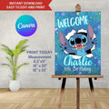 Stitch Welcome Sign Instant Download Digital Template - Lovely Printable Party