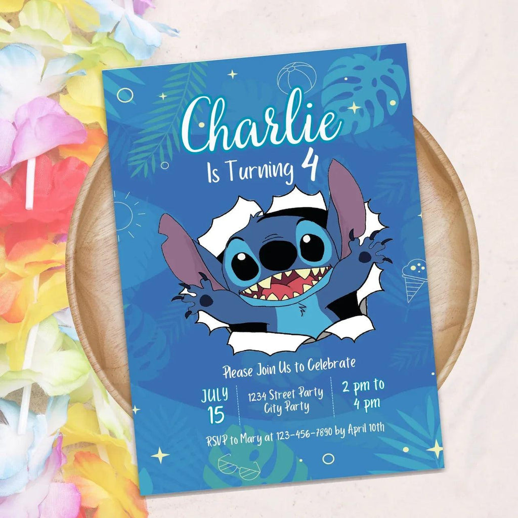 Stitch Birthday Invitation - Instant Download Digital Template - Lovely Printable Party