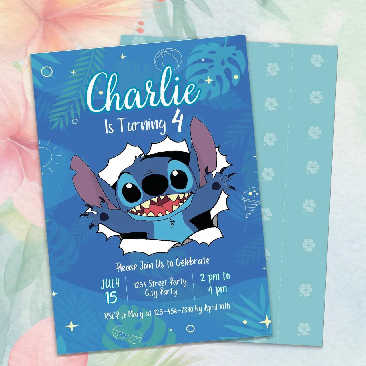 Stitch Birthday Invitation - Instant Download Digital Template - Lovely Printable Party