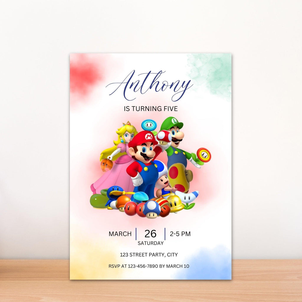 Super Mario Birthday Invitation | Mario Bros Party | Editable Canva Template | Instant Download
