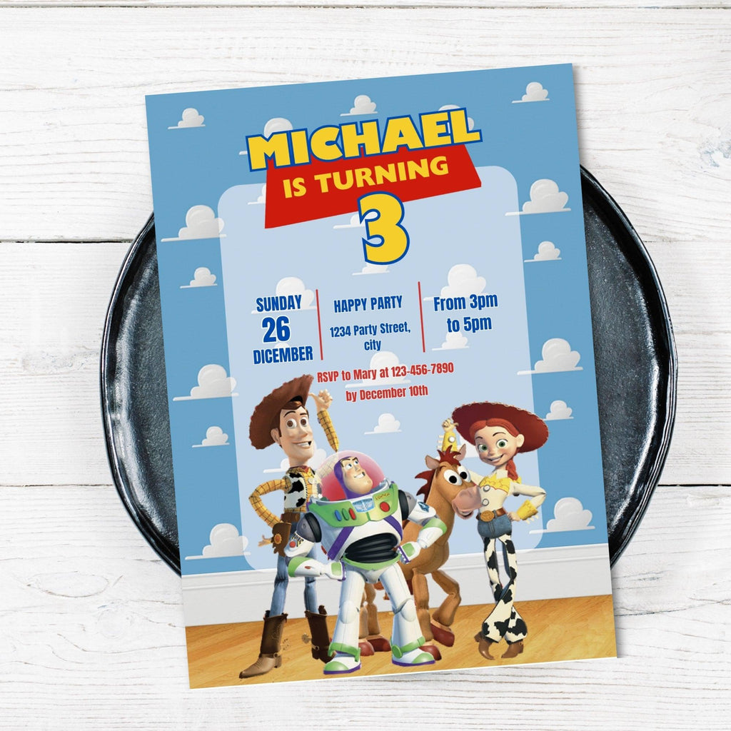 Toy Story Birthday Invitation Editable Template - Woody Buzz Party Invite Digital Download