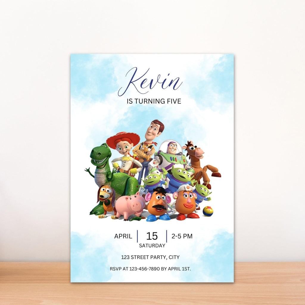 Toy Story Birthday Invitation Editable Template - Watercolor Party Invite Digital Download