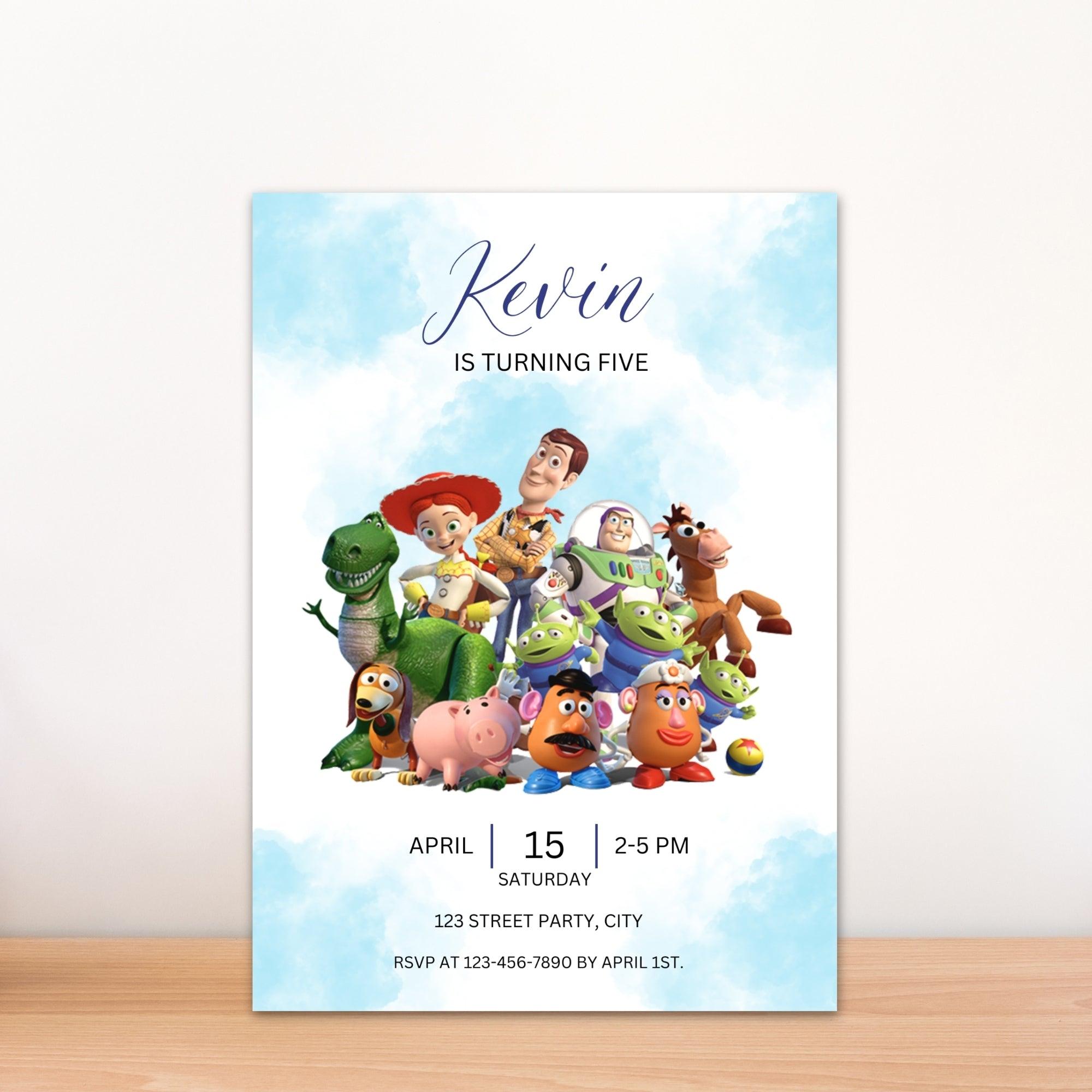 Toy Story Birthday Invitation Editable Template - Watercolor Party Invite Digital Download