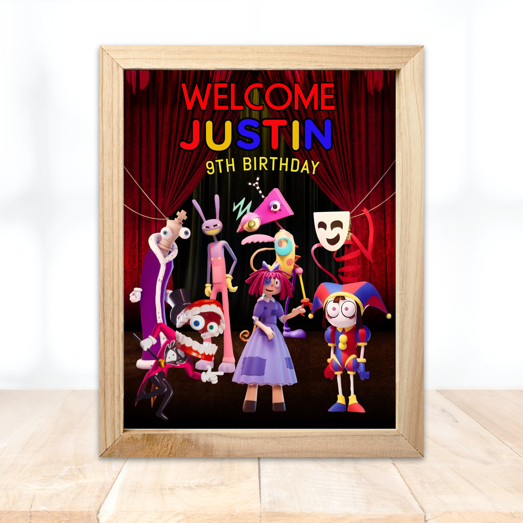 Amazing Digital Circus Welcome Sign | Editable Corjl Template | Instant Download