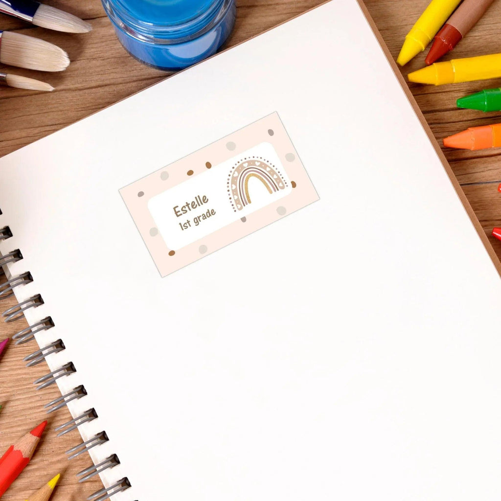 Rainbow School Labels Instant Download Digital Template - Lovely Printable Party