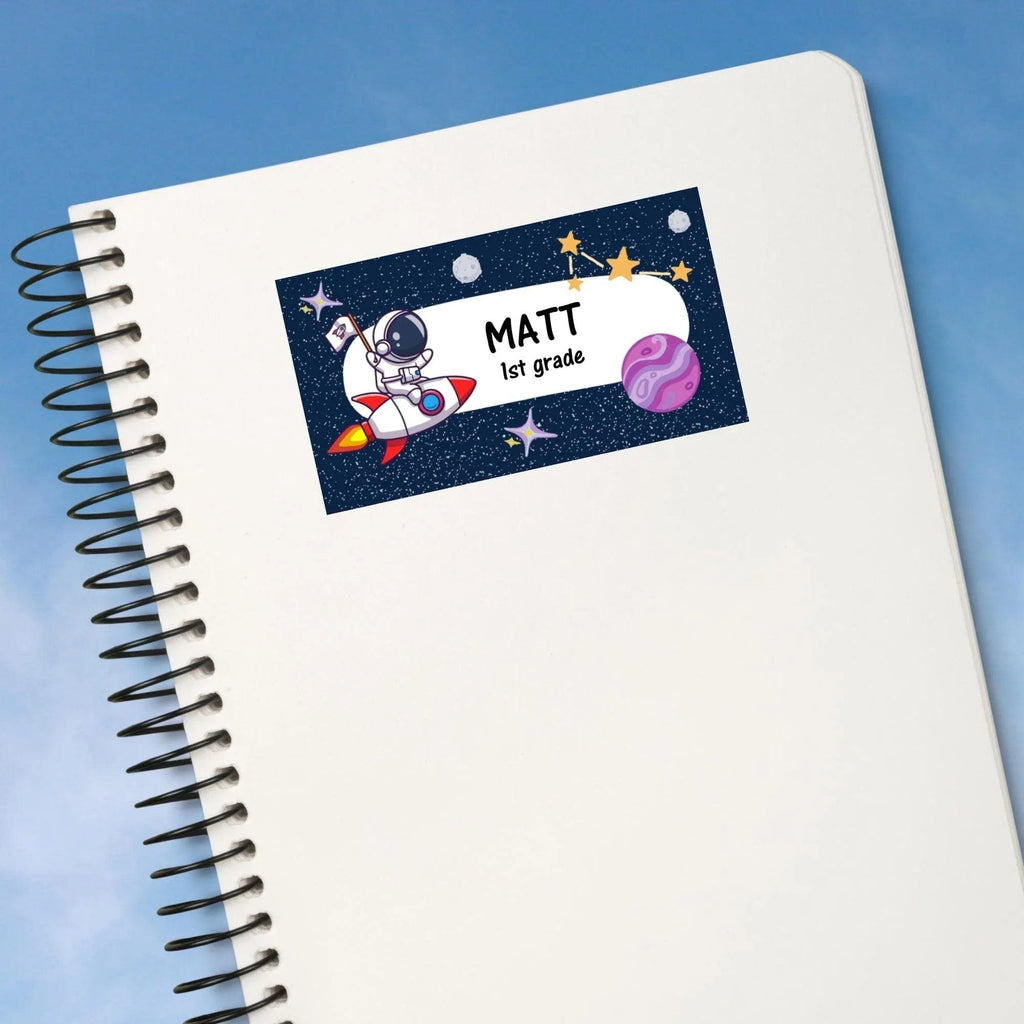 Editable Space Name Labels for Kids | Astronaut School Tags | Back to School Supplies | Personalized Corjl Template | Instant Download - Lovely Printable Party