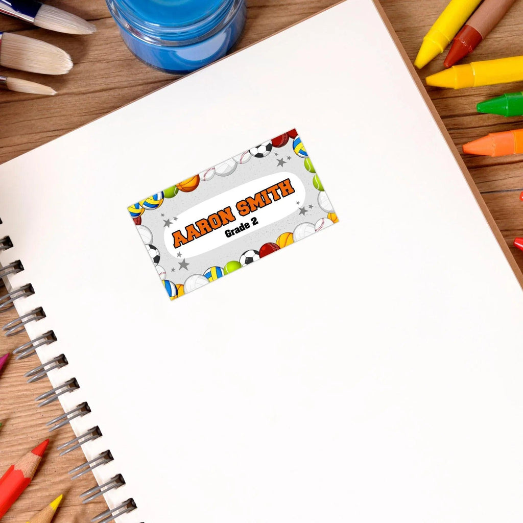 Sports Printables Labels, Preschool labels, Personalized kids labels, Children's Name Labels, School supplies stickers, School Name Labels - Lovely Printable Party