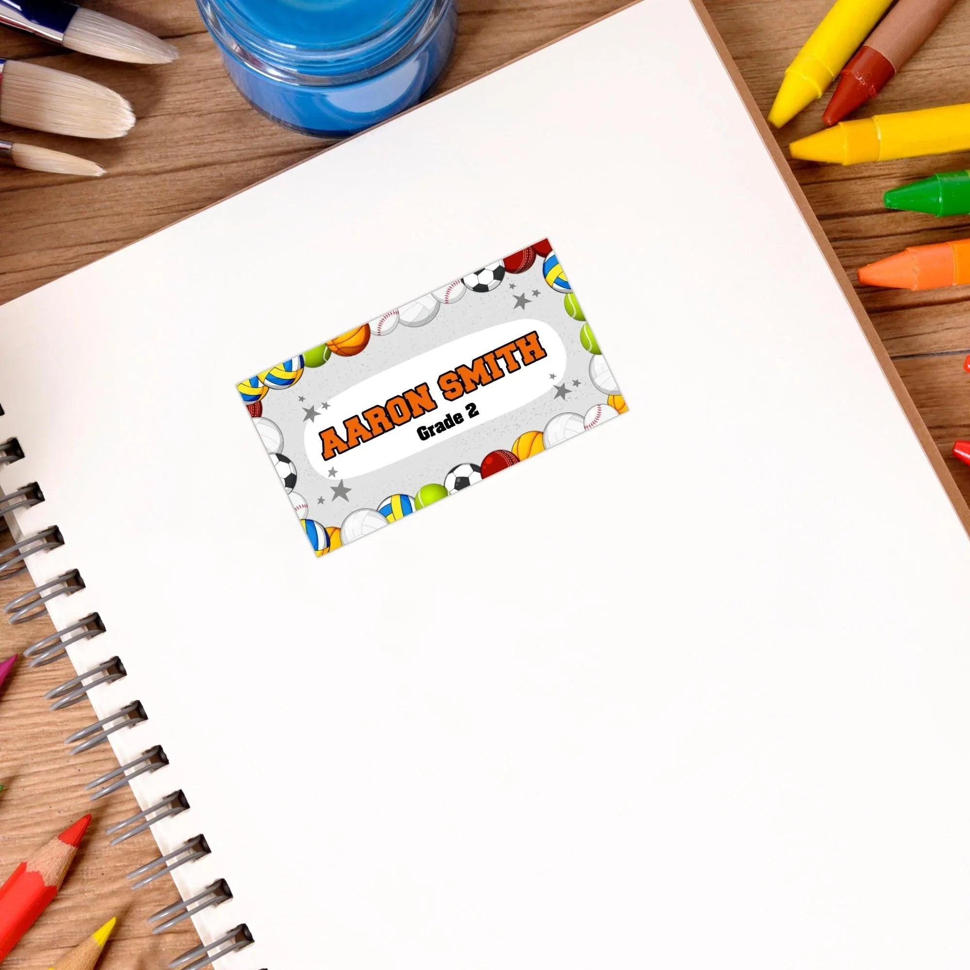 Sports Printables Labels, Preschool labels, Personalized kids labels, Children's Name Labels, School supplies stickers, School Name Labels - Lovely Printable Party