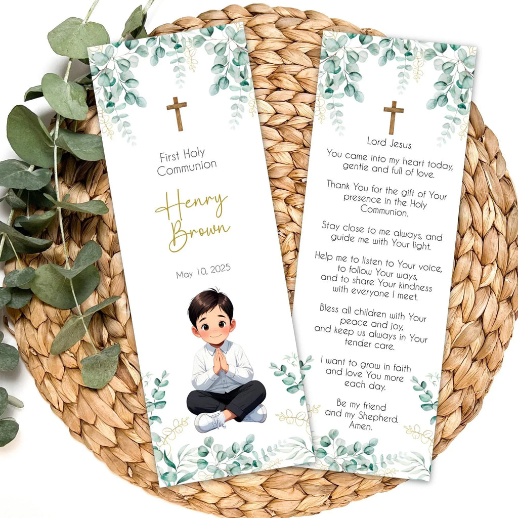 Laurel boy First communion Bookmark - Lovely Party