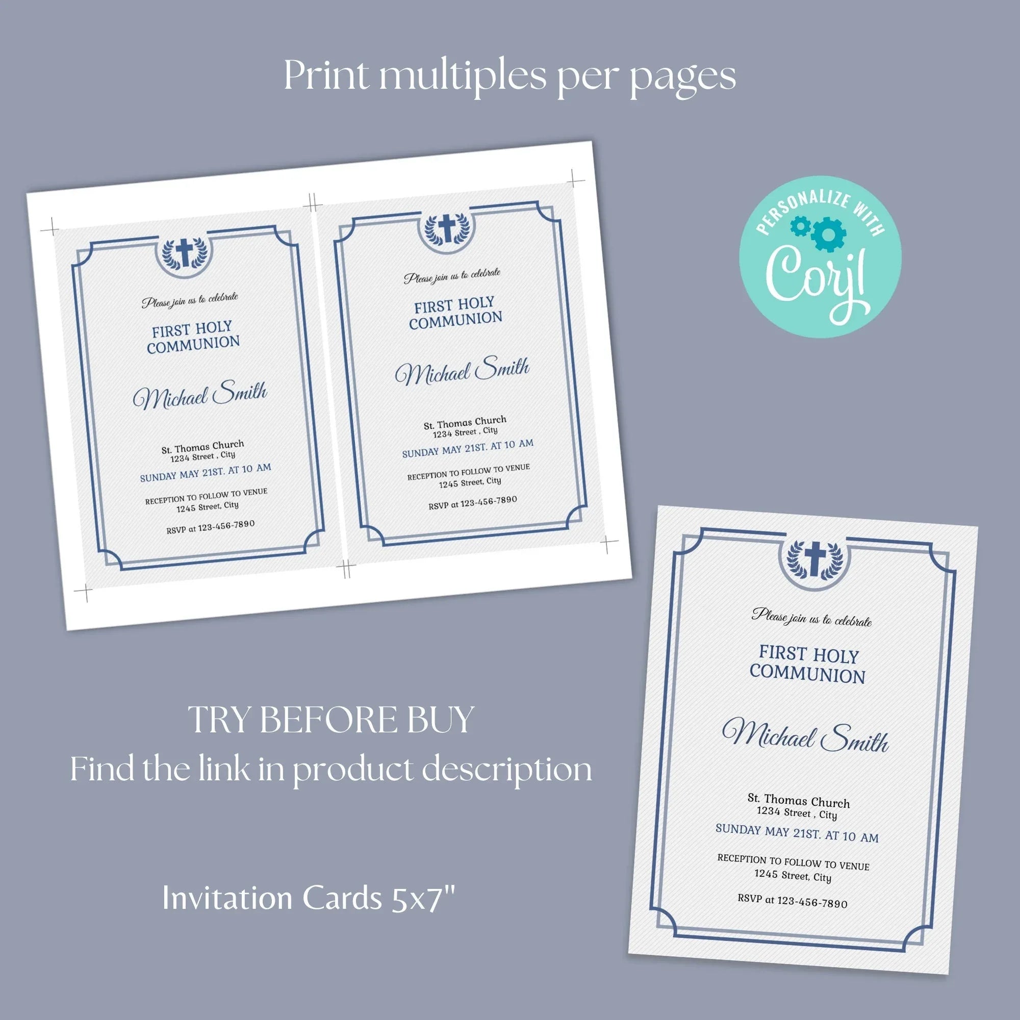 First Holy Communion Invite - Lovely Party