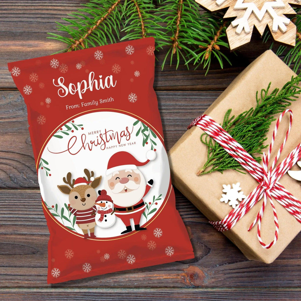 Chip Bags for Holiday Fun - Christmas template | Editable - Lovely Printable Party