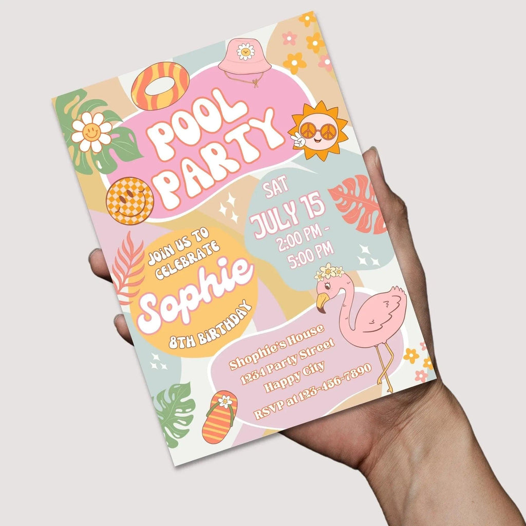 Pool Party Birthday Invitation Instant Download - Lovely Printable Party