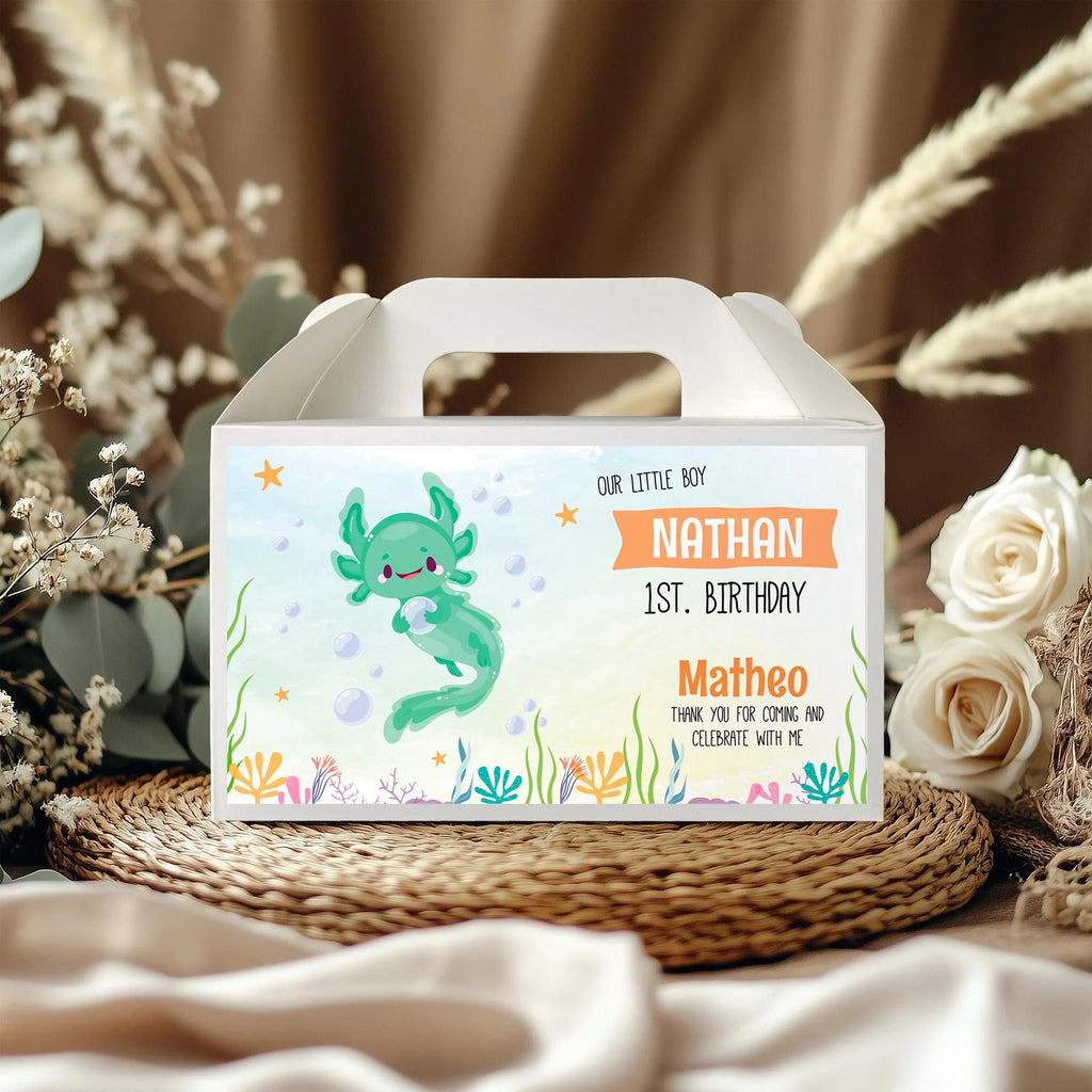 Axolotl Gable Box Label / Instant Download Digital Template - Lovely Printable Party