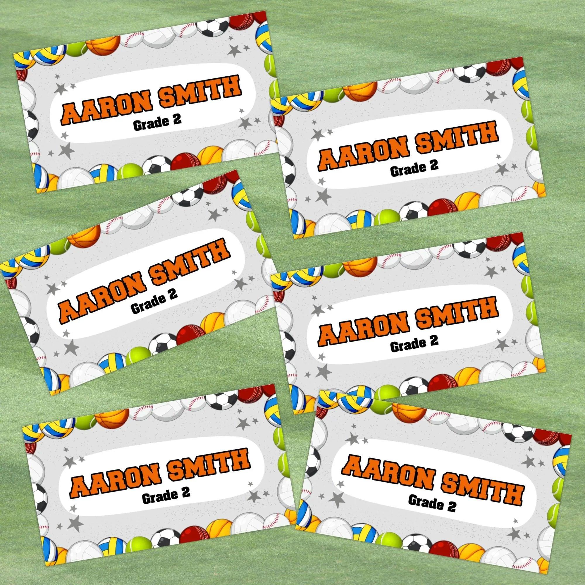 Sports Printables Labels, Preschool labels, Personalized kids labels, Children's Name Labels, School supplies stickers, School Name Labels - Lovely Printable Party
