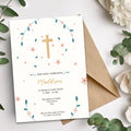 Flowers and Leaves Communion Invitation - Lovely Party