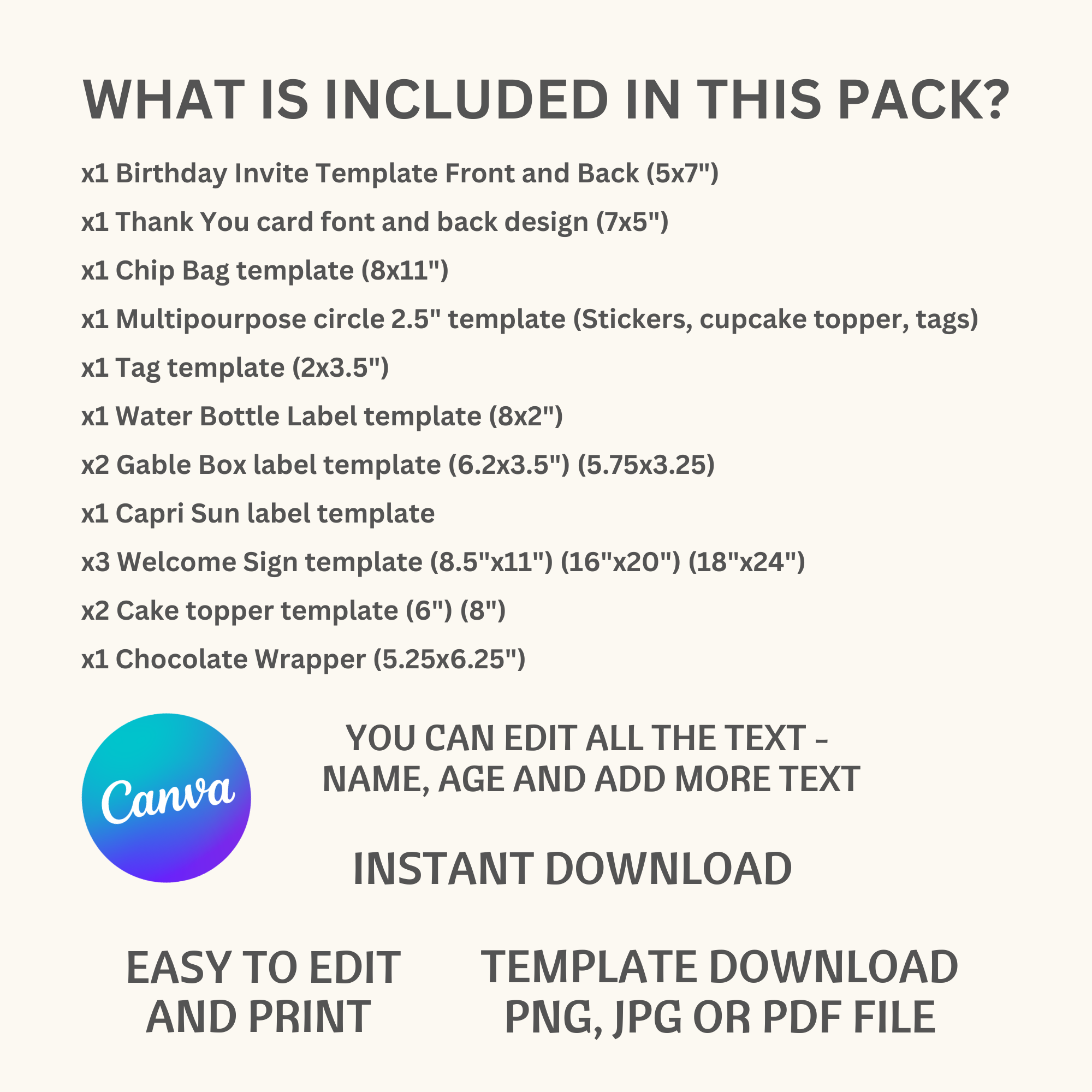 Eight is a Vibe Birthday Bundle | Groovy Girl Retro Party Kit | 15 Pieces | Editable Canva Template | Instant Download