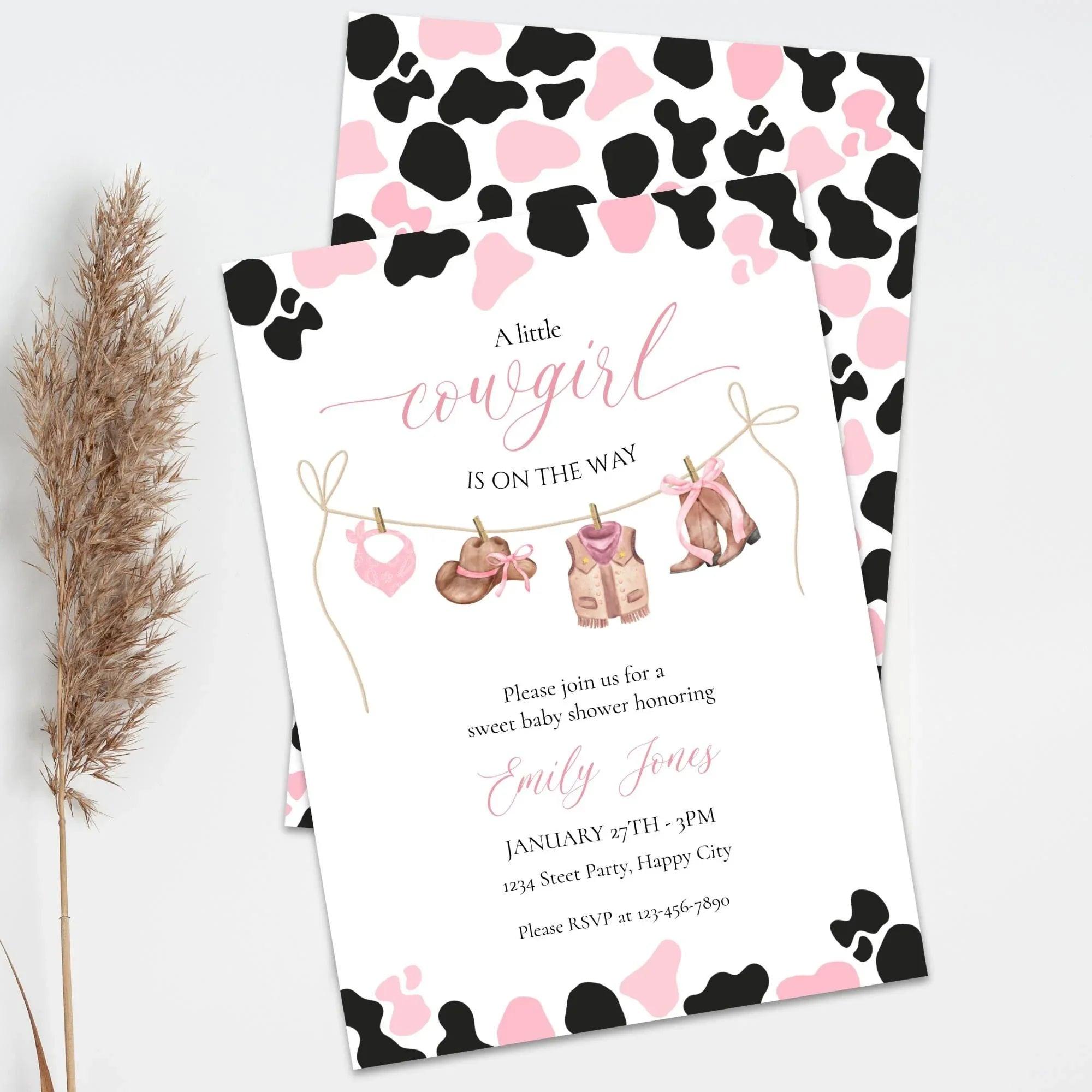 Cowgirl Baby Shower Invitation Instant Download Digital Template - Lovely Printable Party