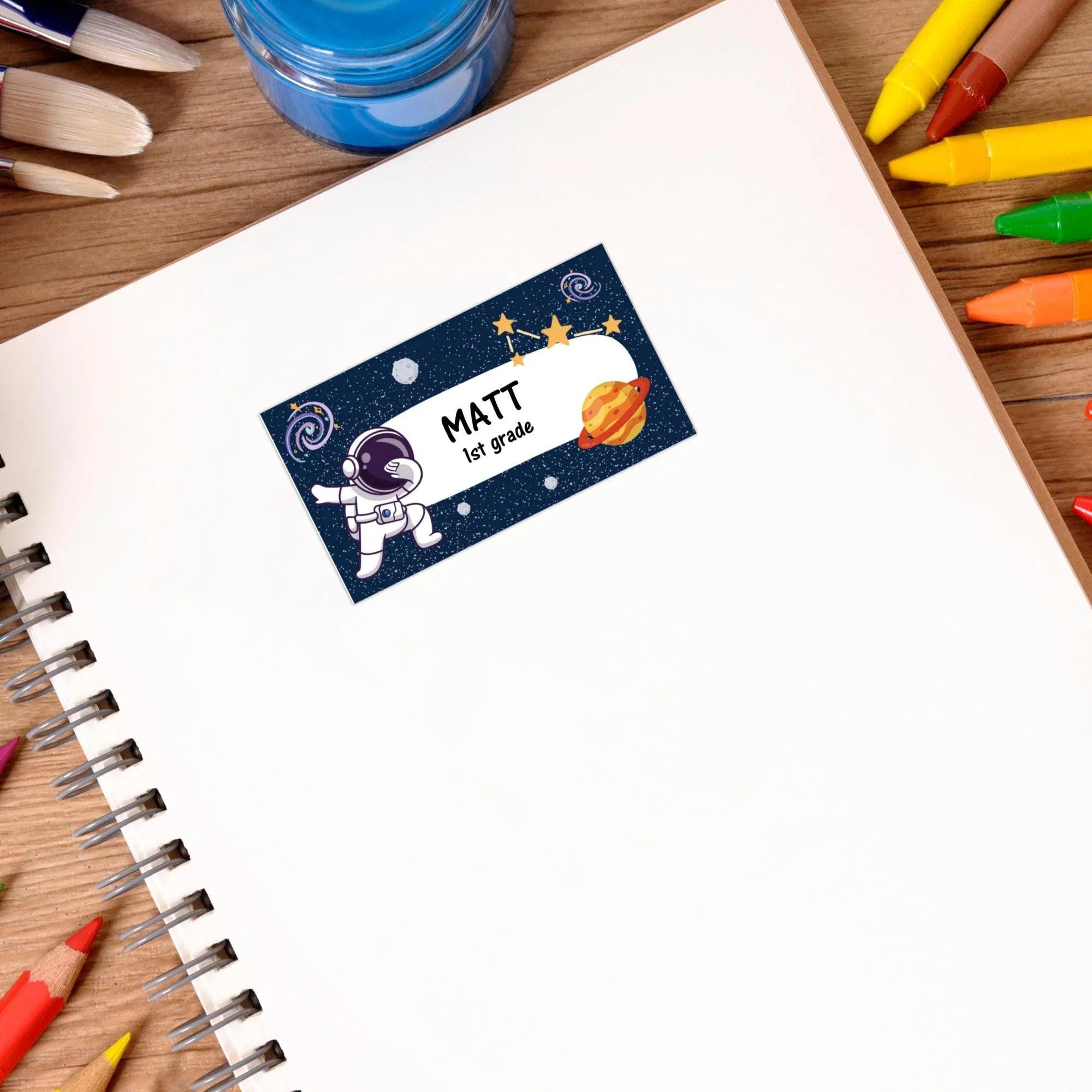 Editable Space Name Labels for Kids | Astronaut School Tags | Back to School Supplies | Personalized Corjl Template | Instant Download - Lovely Printable Party