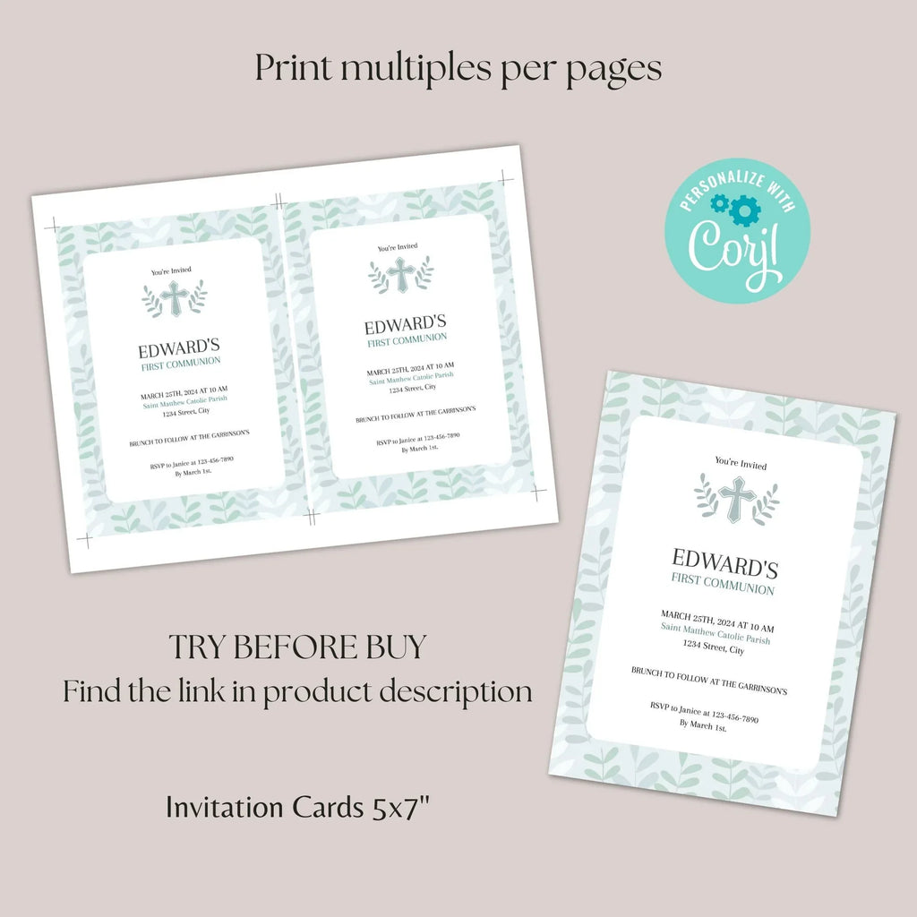 Green Leaves First Holy Communion - Lovely Party