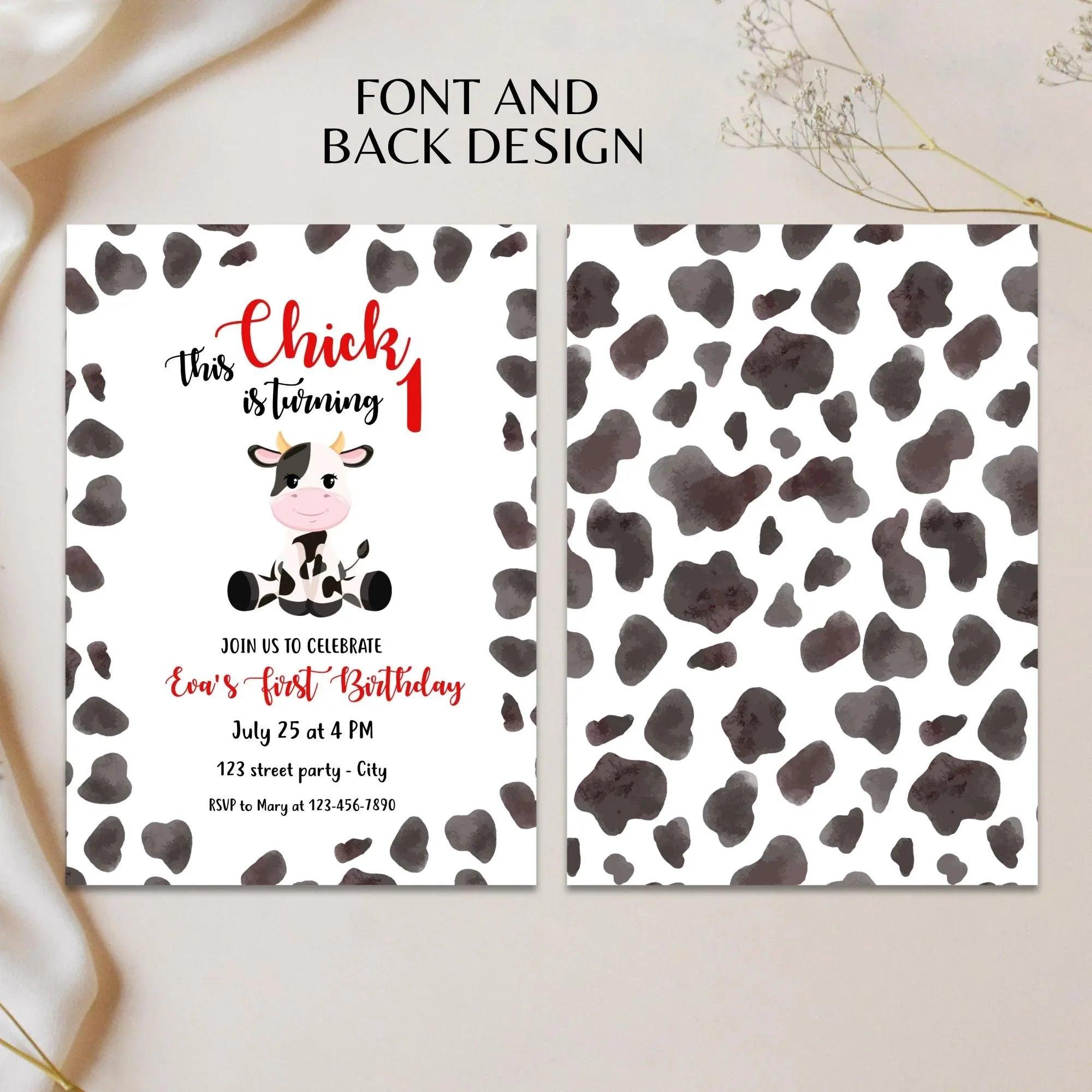 Cow Birthday Invitation - Lovely Printable Party