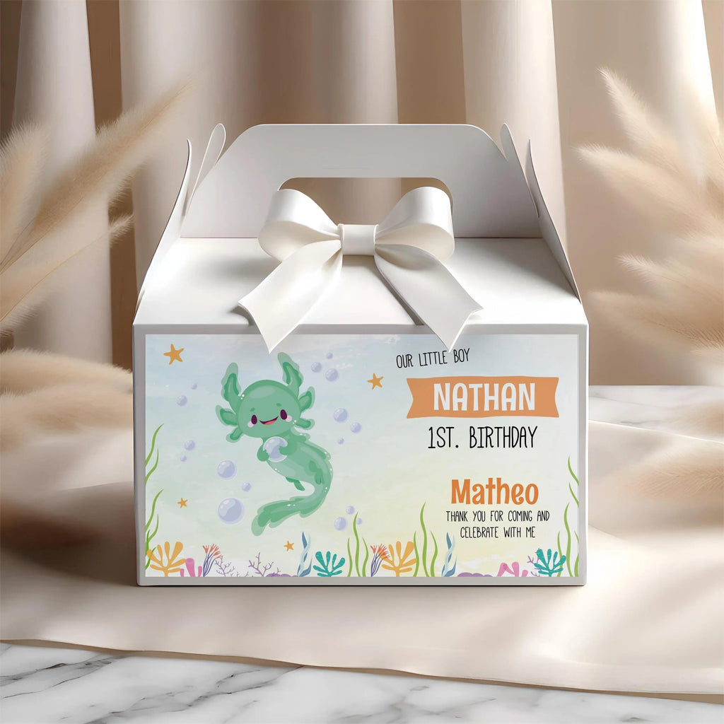 Axolotl Gable Box Label / Instant Download Digital Template - Lovely Printable Party