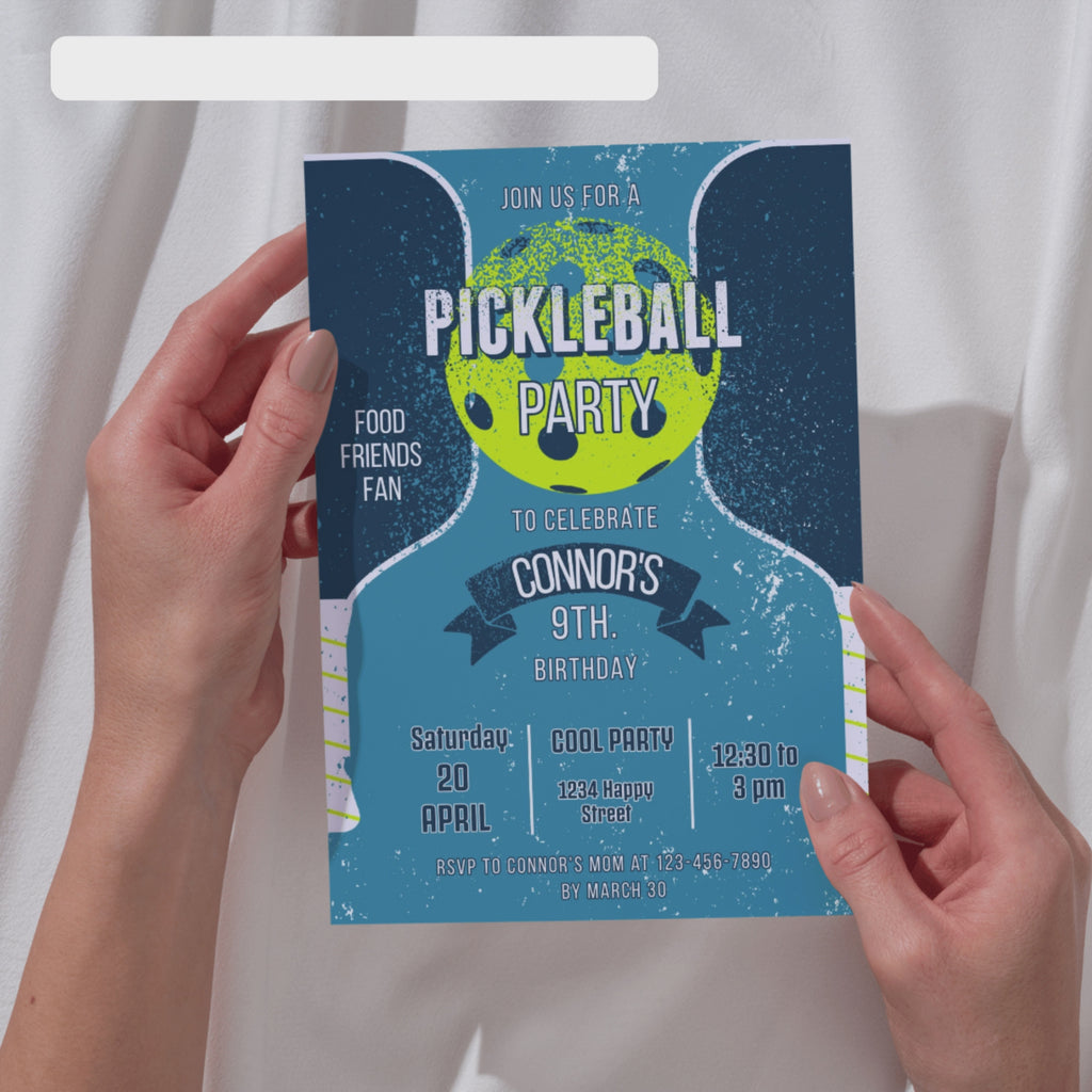 Pickleball Birthday Invitation Template Editable in Canva
